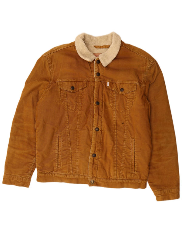 Levi's Herren Sherpa Corduroy Jacke UK 42 XL Braune Baumwolle
