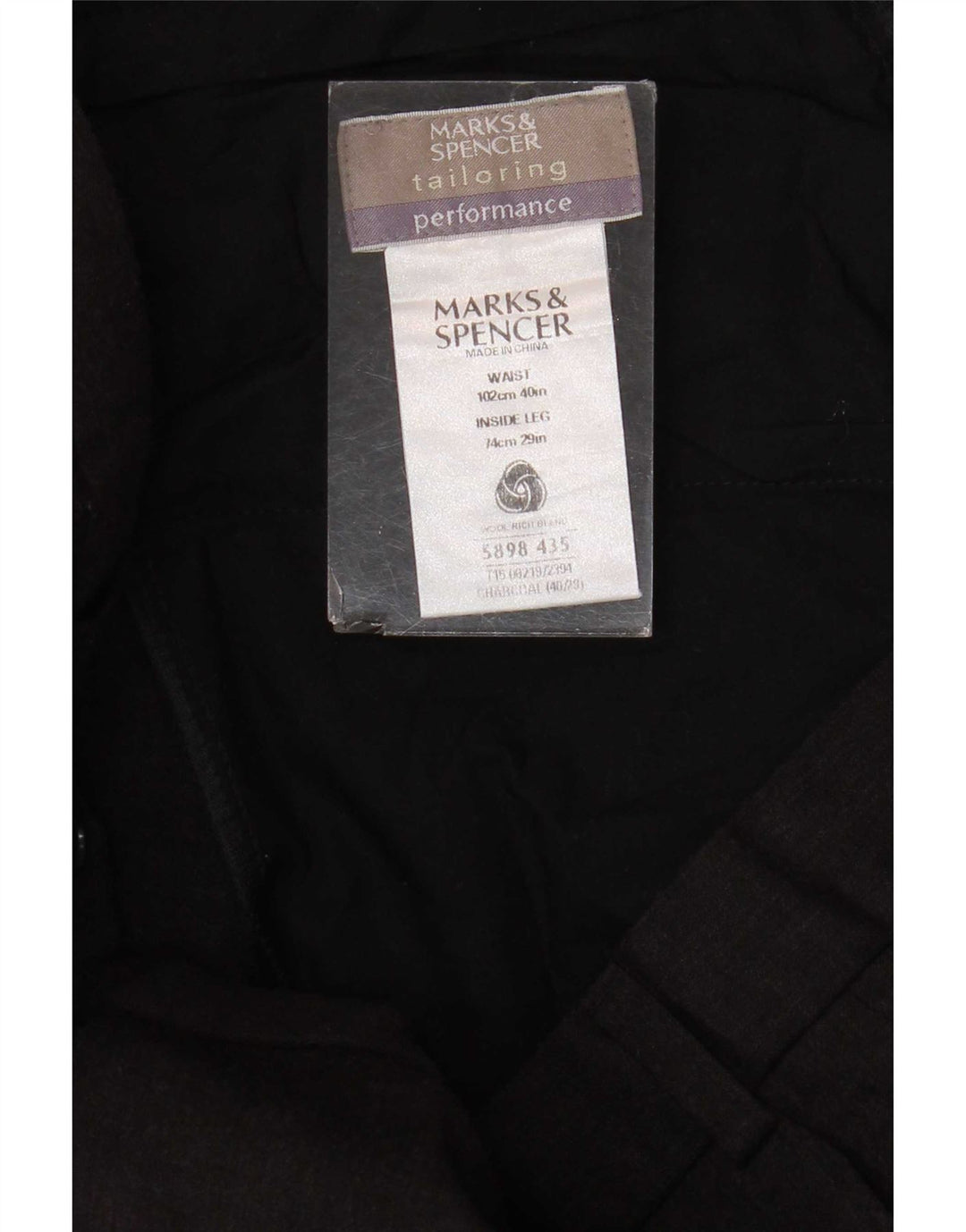 Gerade Herren-Anzughose von Marks & Spencer, W40, L29, graue Wolle