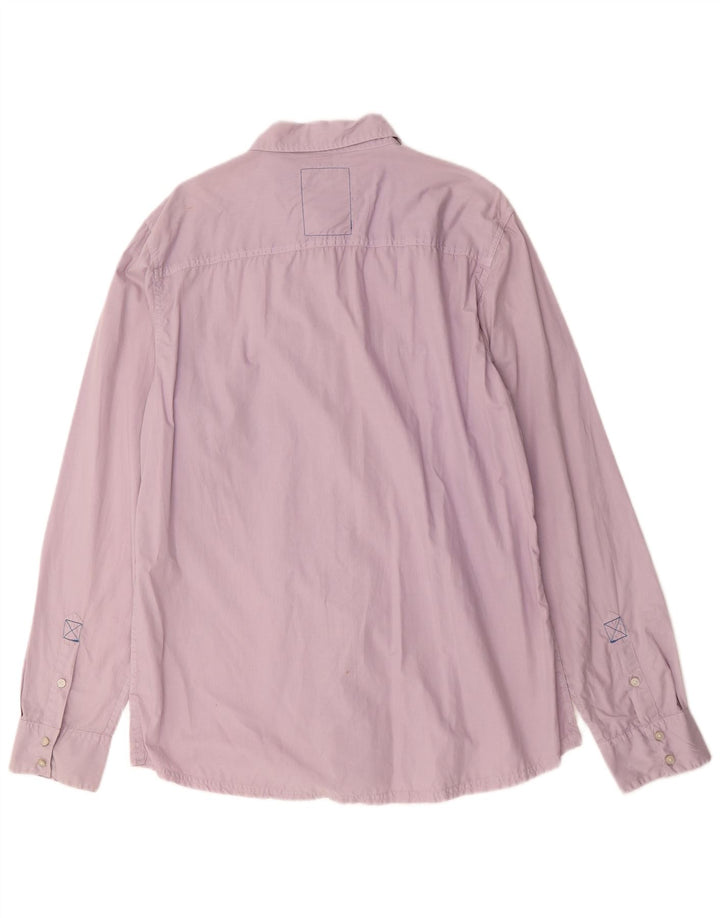 Guess Herrenhemd 2XL Lila Baumwolle