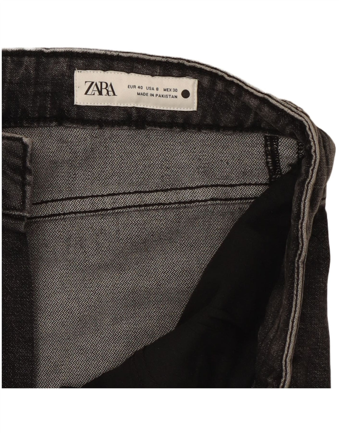 Zara Damen Straight Jeans EU 40 Medium W30 L26 Grau