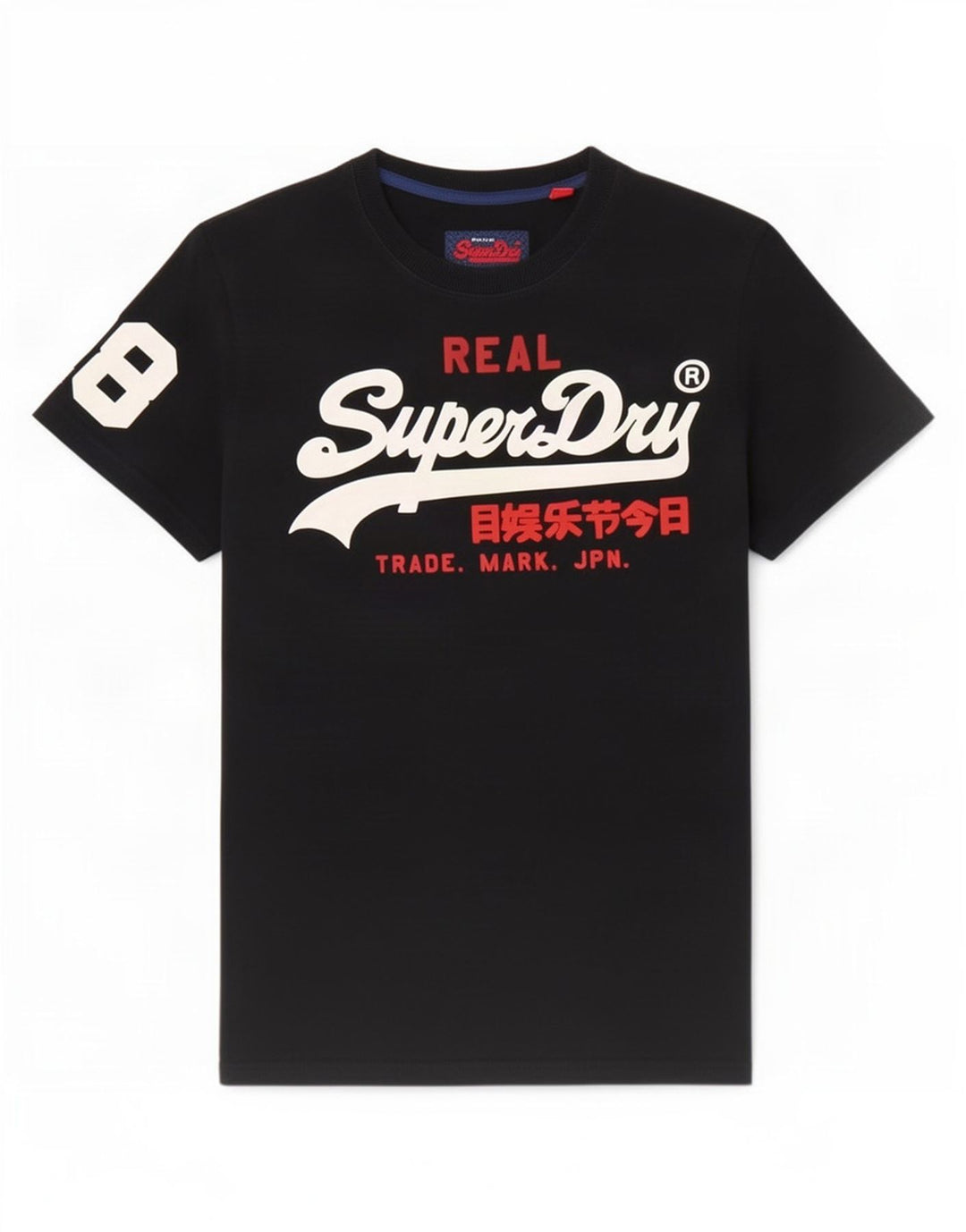 Superdry Herren Grafik-T-Shirt-Oberteil aus mittelschwarzer Baumwolle