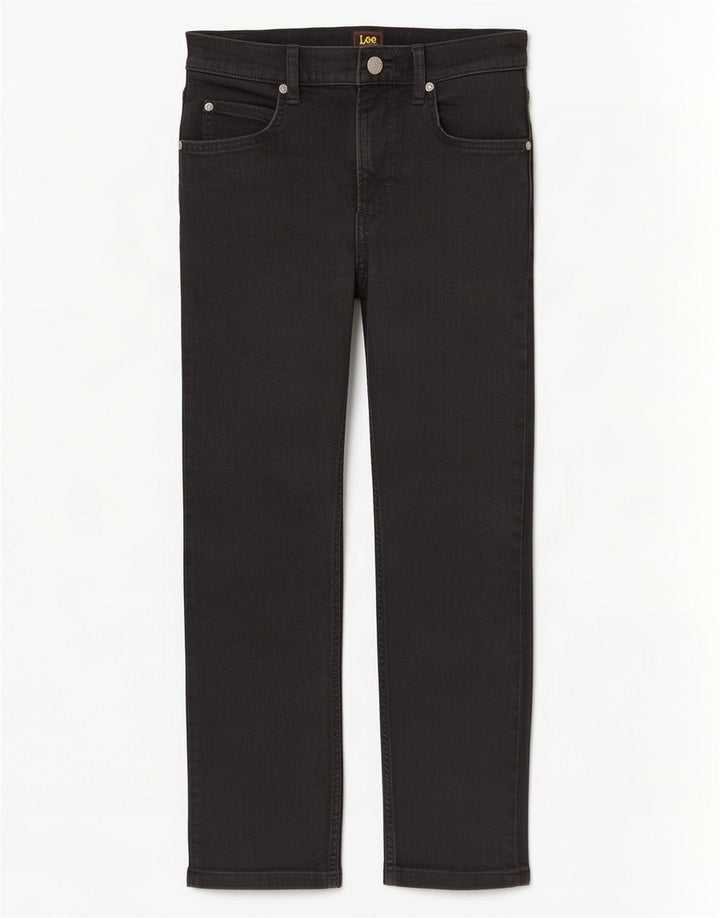 Lee Herren Rider Cropped Jeans W29 L25 Schwarze Baumwolle
