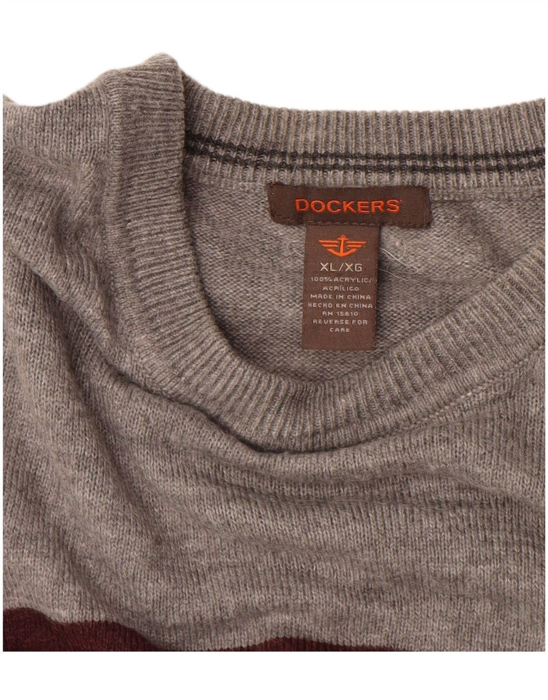 Dockers Herren-Pullover mit Rundhalsausschnitt, XL, mehrfarbig, gestreift, Acryl