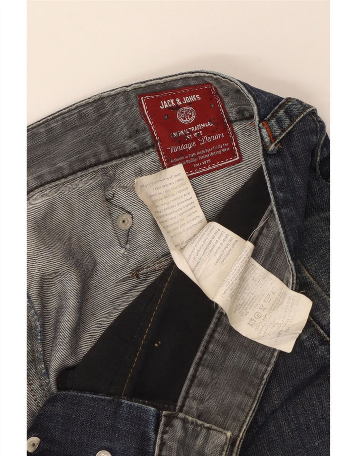 JACK & JONES Herren Straight Jeans W36 L29 Blaue Baumwolle