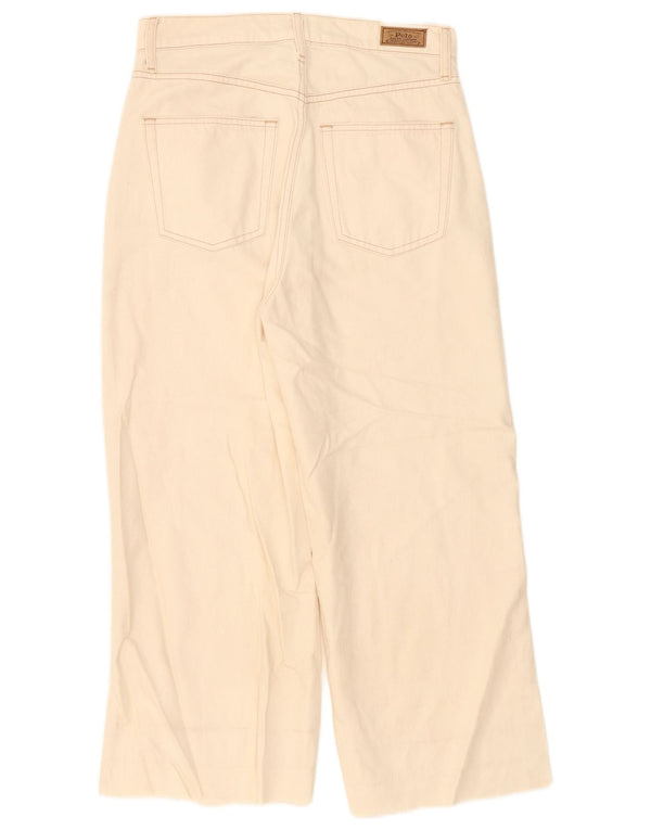Polo Ralph Lauren Damen-Jeans mit hoher Taille und weitem Bein, kurz geschnitten, W29, L25, Beige