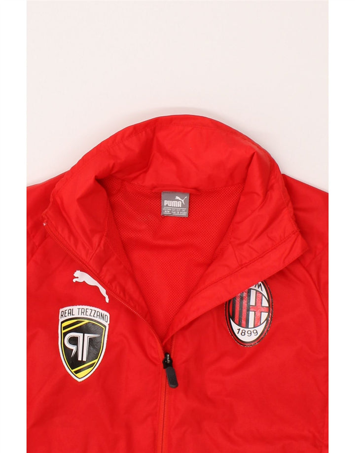 PUMA Boys AC Milan Graphic Tracksuit Top Jacket 9-10 Years Red Polyester Vintage Puma and Second-Hand Puma from Messina Hembry 