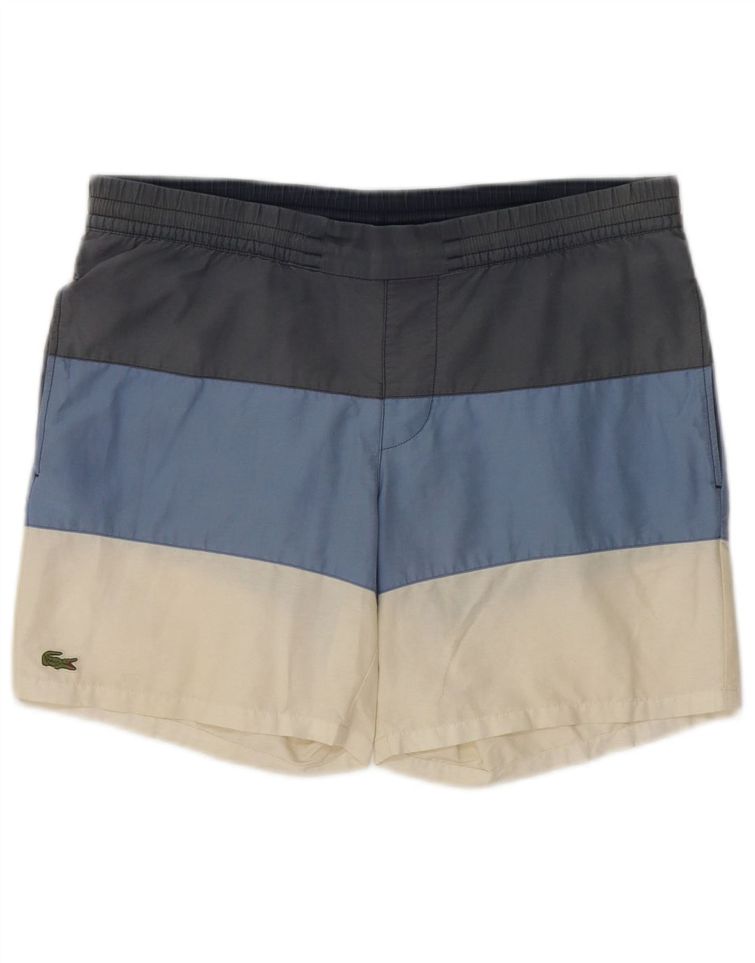 Lacoste Herren-Badeshorts, mittelgroß, mehrfarbig, Colourblock-Baumwolle