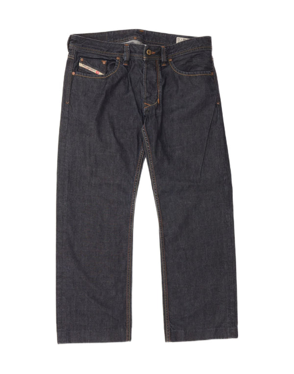Diesel Herren Straight Jeans W32 L27 Marineblaue Baumwolle