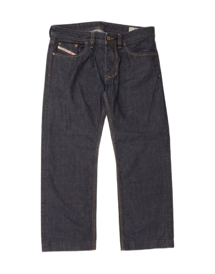 Diesel Herren Straight Jeans W32 L27 Marineblaue Baumwolle