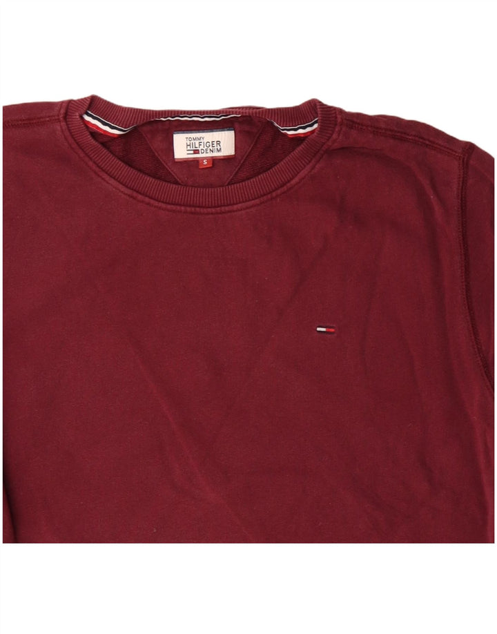 Tommy Hilfiger Herren-Sweatshirt-Pullover, klein, rote Baumwolle