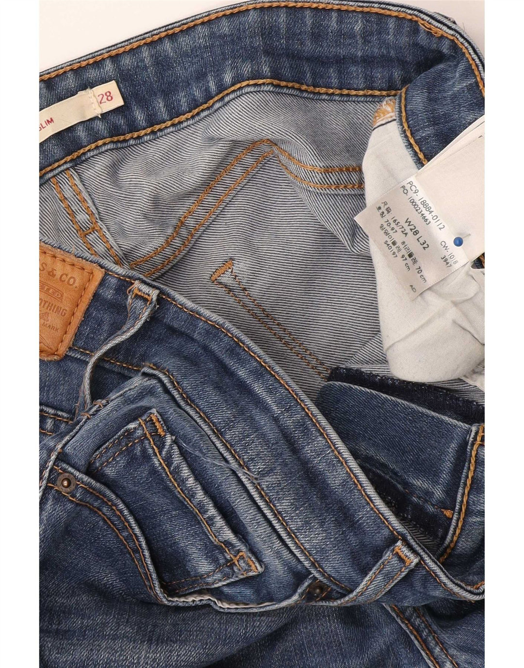 Levi's Damen 712 Slim Jeans W28 L32 Blaues Lyocell
