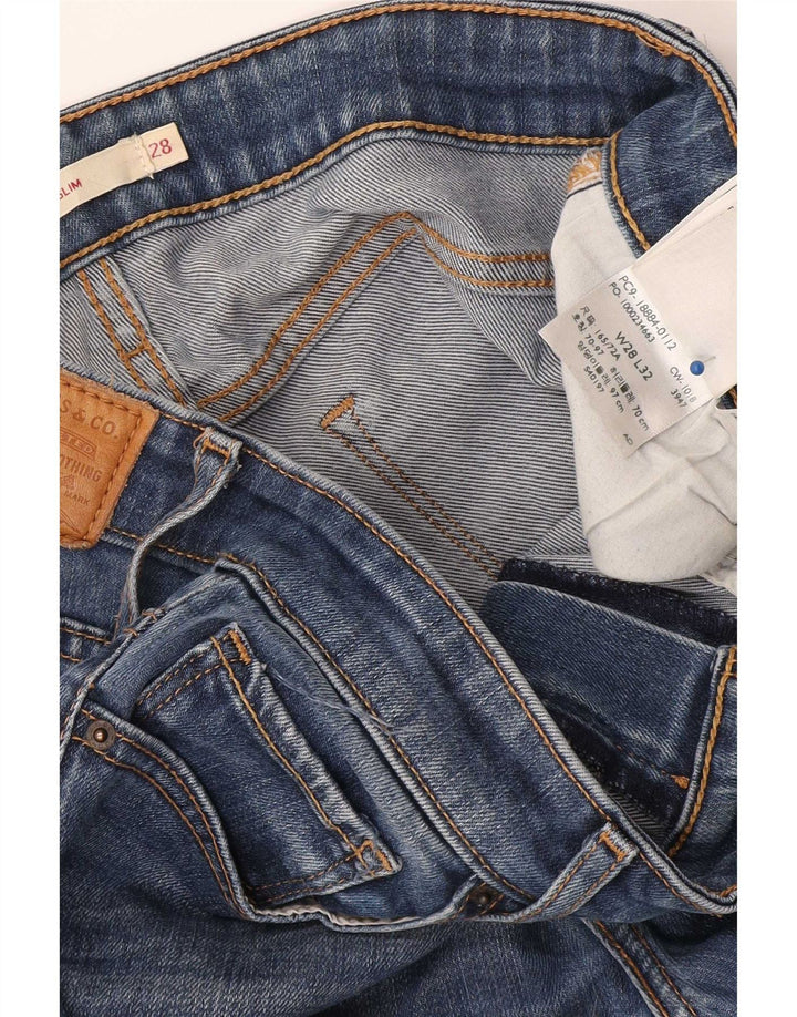 Levi's Damen 712 Slim Jeans W28 L32 Blaues Lyocell