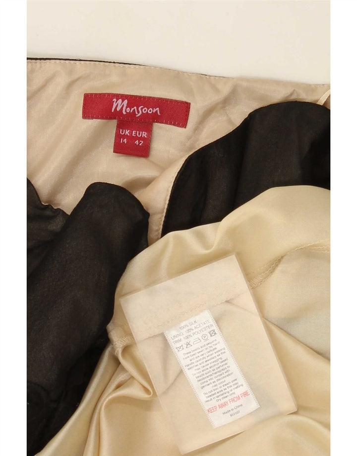 Trägerloses Kleid für Damen von Monsoon, Gr. 44, Größe L, aus schwarzer Seide