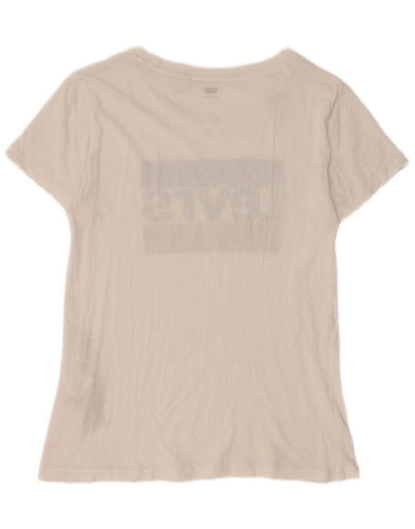 Levi's Damen Kurzarm-T-Shirt mit normaler Passform und Grafik, UK 8, Größe S, Weiß