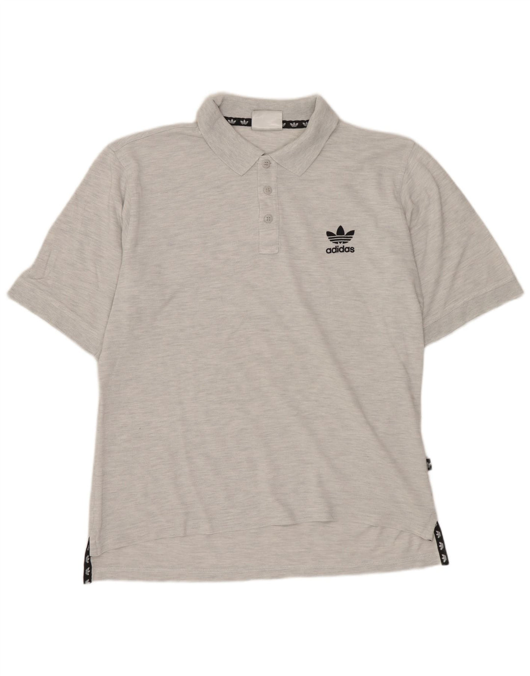 ADIDAS Herren Poloshirt UK 42/44 Große grau gefleckte Baumwolle