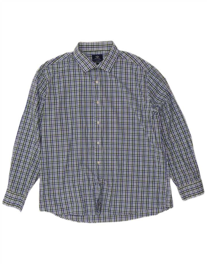 DOCKERS Tailliertes Herrenhemd, Größe 17 1/2 XL, mehrfarbig karierte Baumwolle