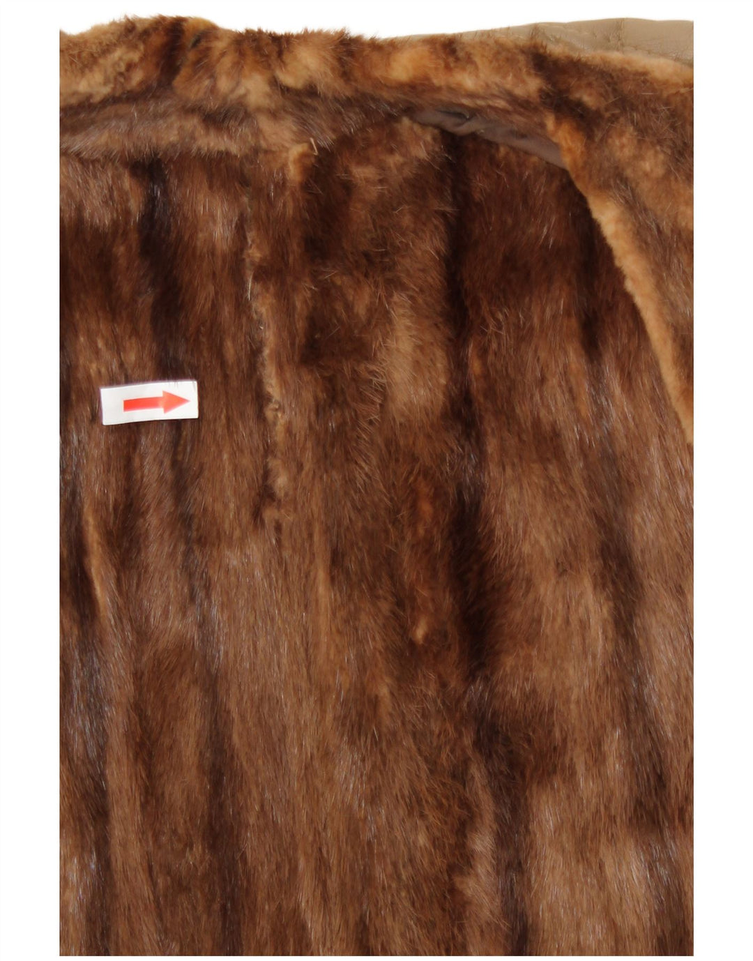 Vintage Damen Fell Ledermantel UK 16 Large Beige