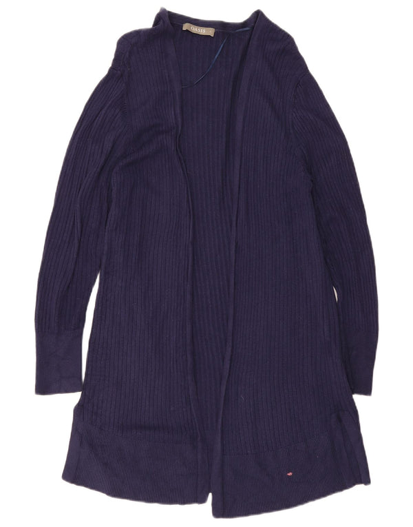 Oasis Damen Longline Open Cardigan Pullover UK 16 Large Marineblau Viskose