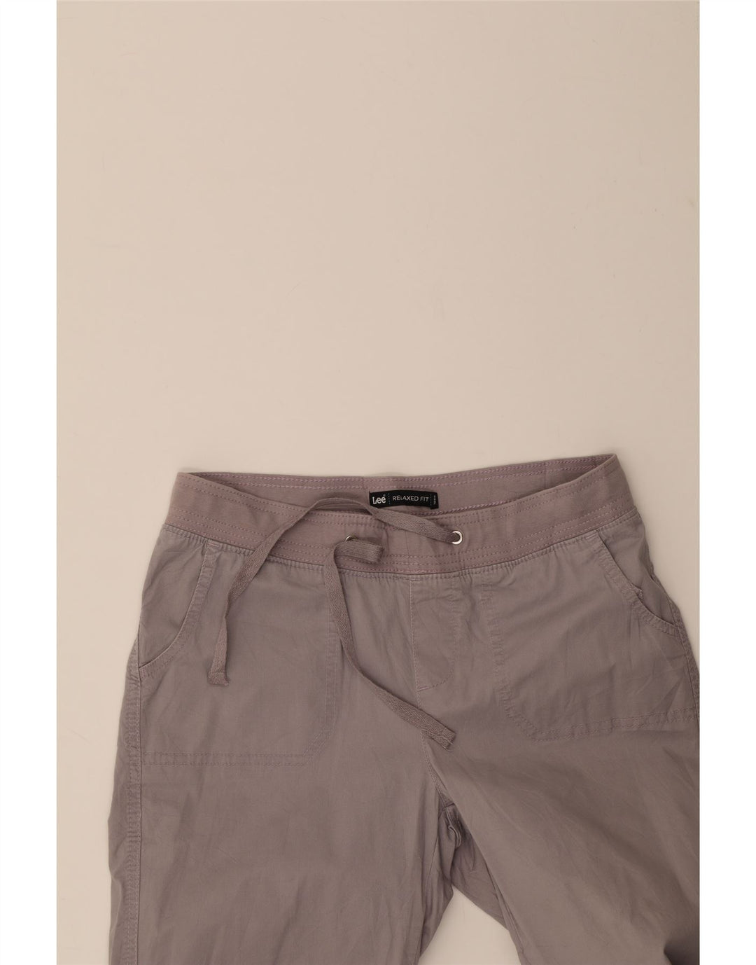 LEE Womens Relaxed Fit Capri Trousers US 6 Medium W30 L19 Grey Cotton Vintage Lee and Second-Hand Lee from Messina Hembry 