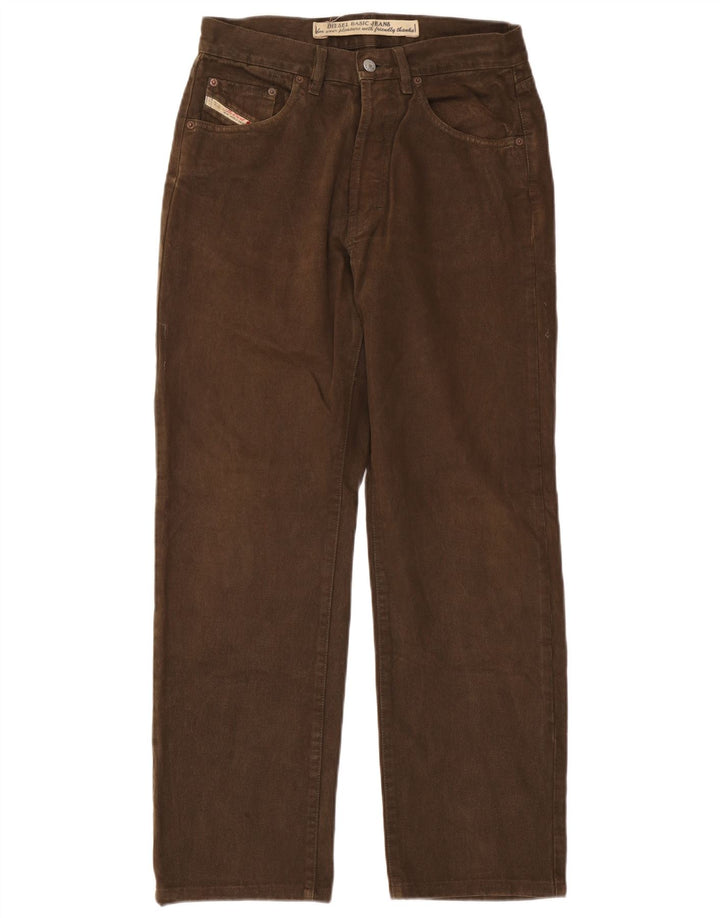 Diesel Herren Straight Jeans W32 L30 Braune Baumwolle