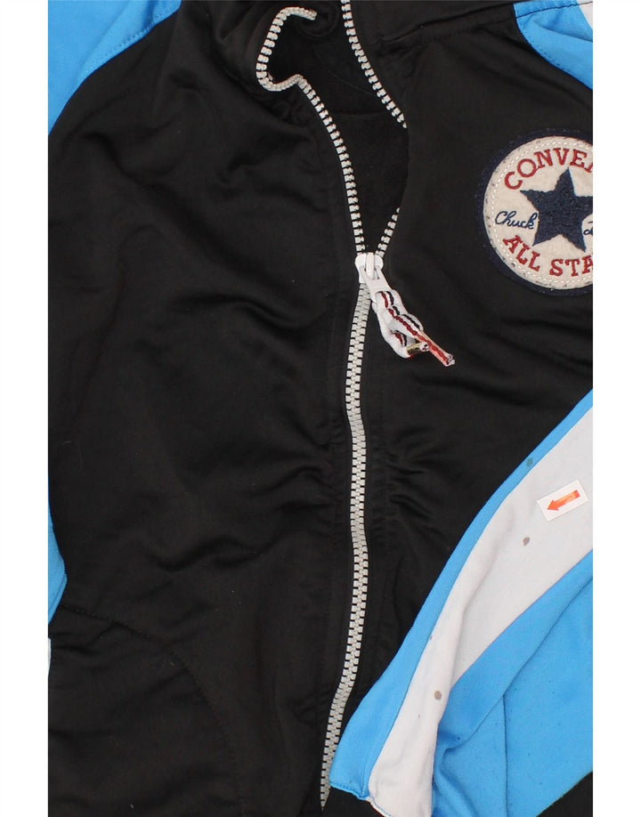 CONVERSE Jungen-Trainingsanzug-Top-Jacke, 10–11 Jahre, Mittelschwarz, Farbblock