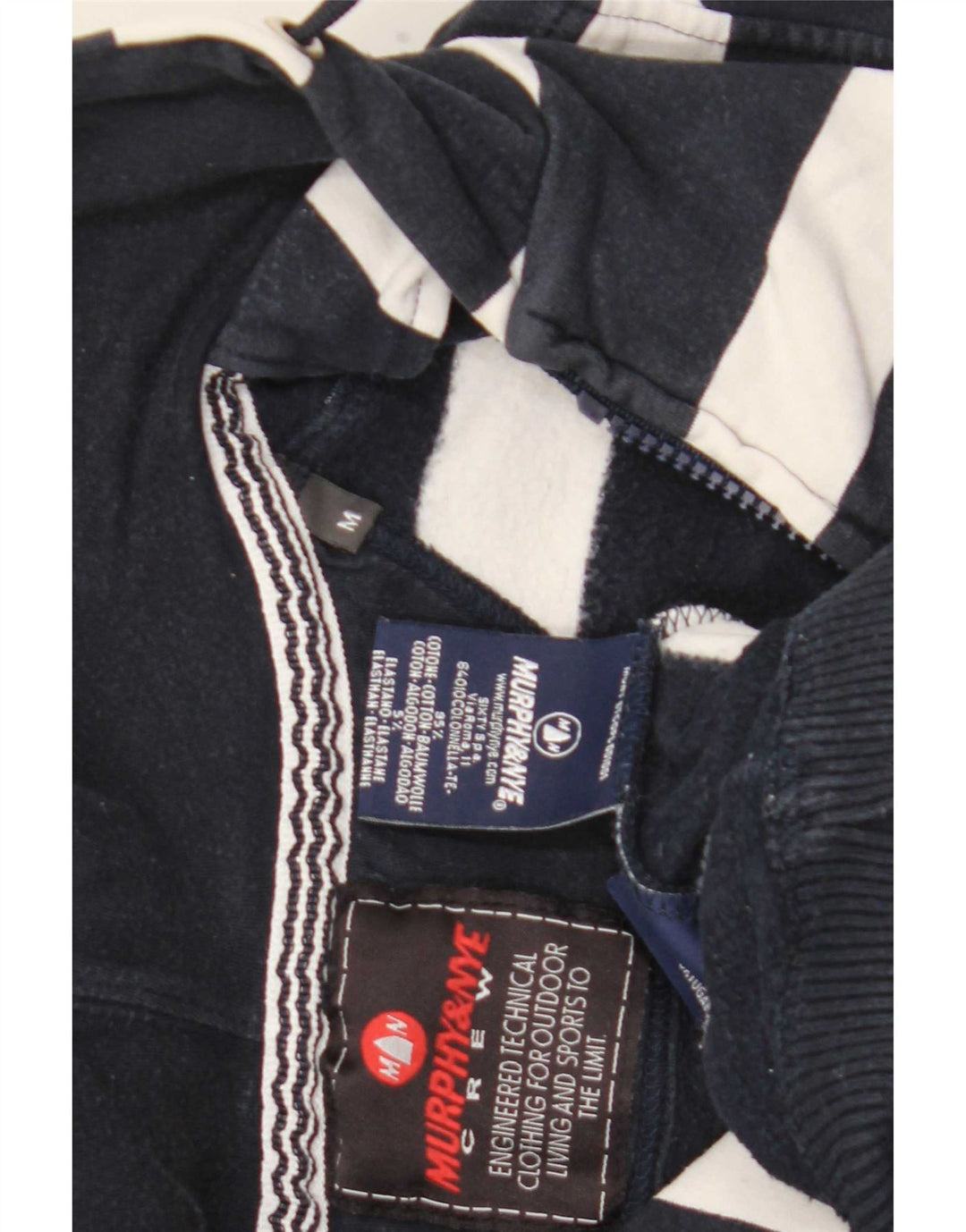 Murphy & Nye Damen-Kapuzenpullover mit Reißverschluss, UK 12, mittelmarineblau gestreift