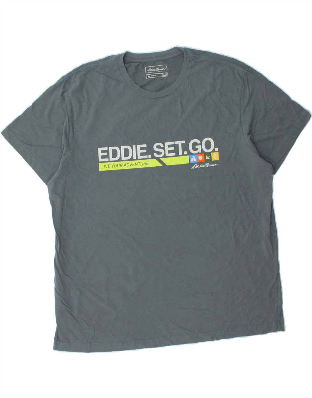 EDDIE BAUER Mens Graphic T-Shirt Top XL Grey Cotton Vintage Eddie Bauer and Second-Hand Eddie Bauer from Messina Hembry 