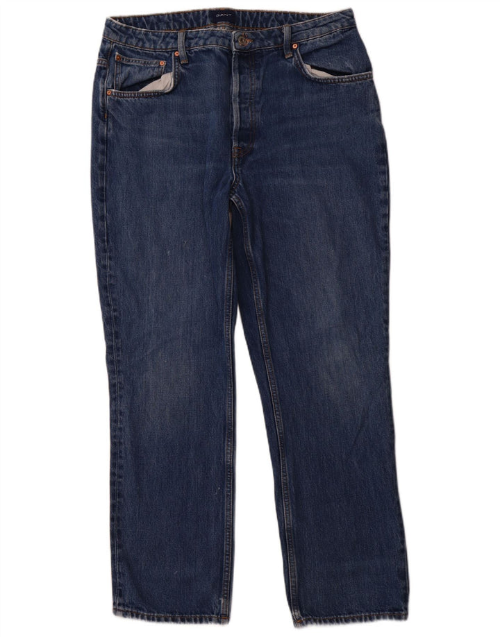 GANT Herren Straight Jeans W34 L29 Blaue Baumwolle