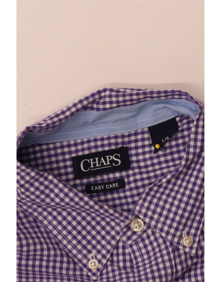 Chaps Herren-Hemd, pflegeleicht, groß, violett, Gingham-Baumwolle