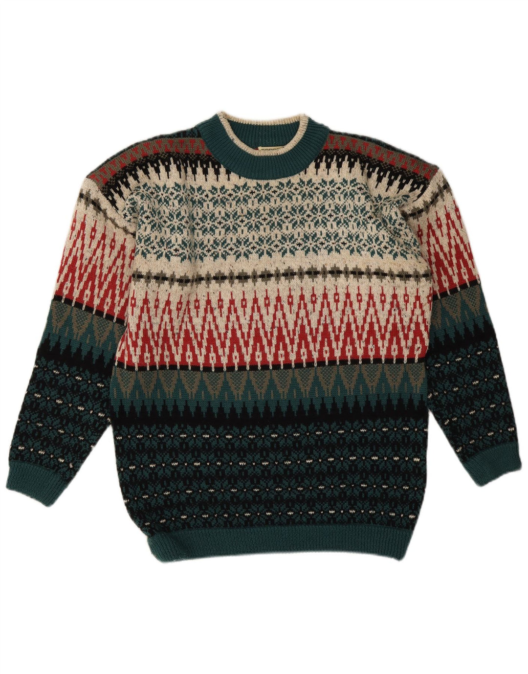 Esprit Damen-Pullover mit Rundhalsausschnitt, EU 40, mittelmehrfarbig, Fair Isle