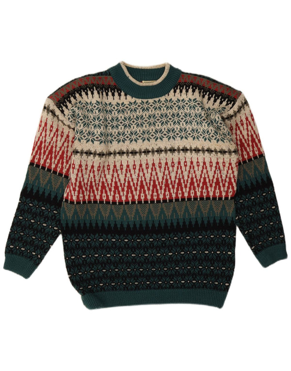 Esprit Damen-Pullover mit Rundhalsausschnitt, EU 40, mittelmehrfarbig, Fair Isle