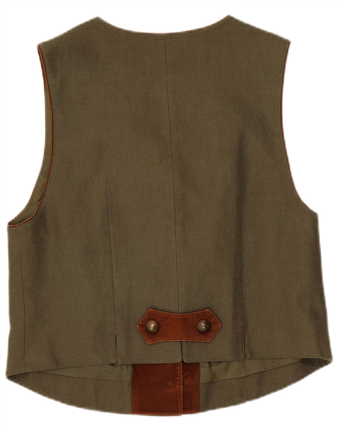 C&A Damen Weste UK 14 Medium Khaki Floral Linen