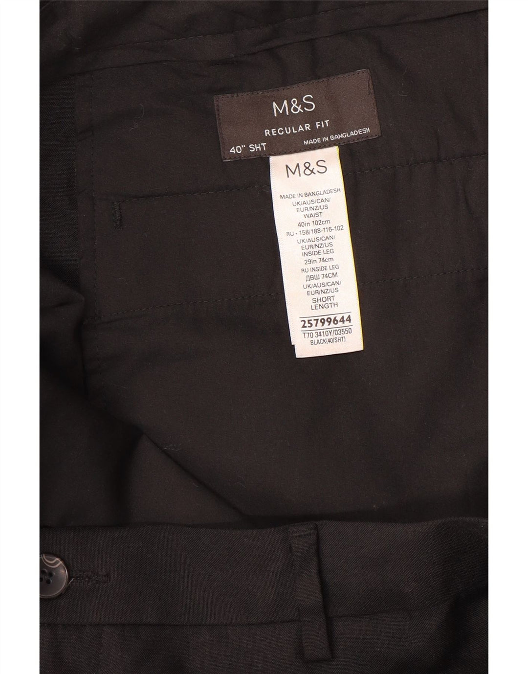MARKS & SPENCER Herren-Chinohose mit normaler Passform, W40, L29, Schwarz