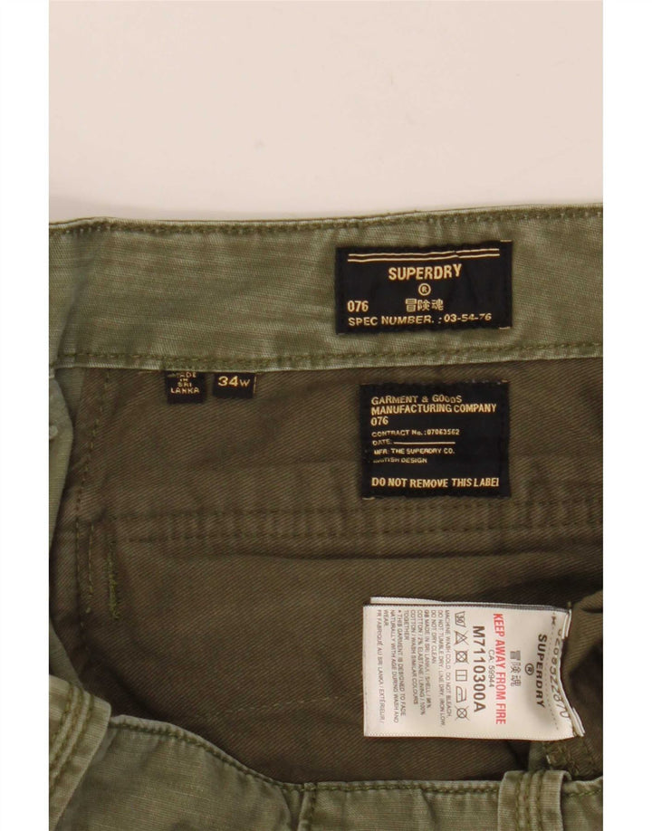 Superdry Herren Cargoshorts W34 Large Khaki Baumwolle
