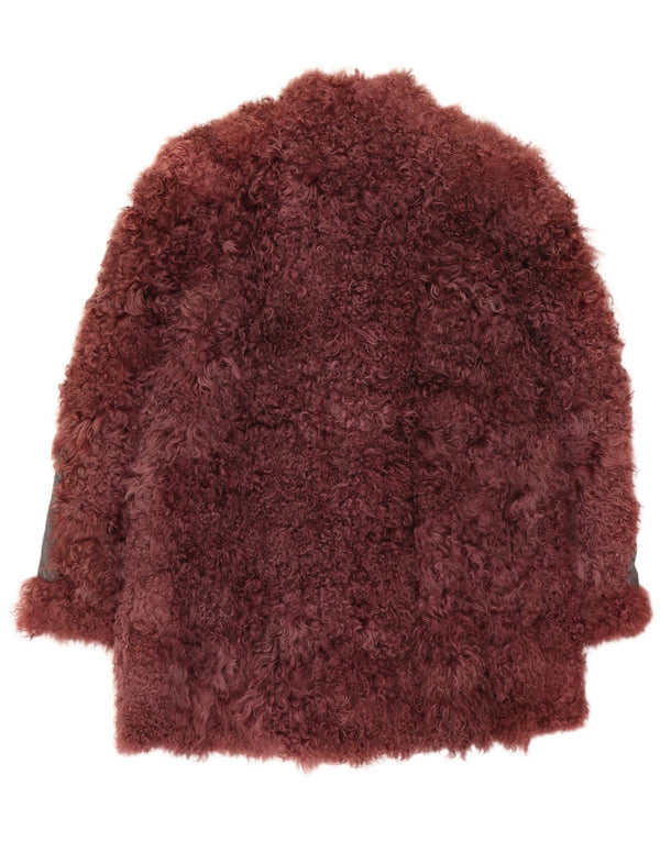 Elios Damen Pelzmantel IT 44 Medium Burgund