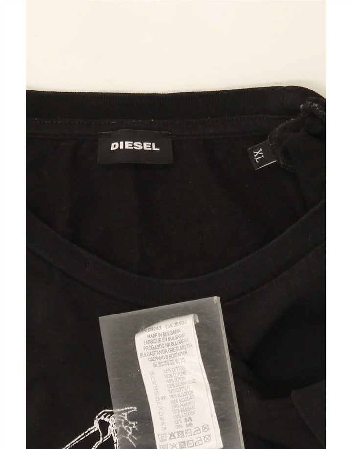 Diesel Herren Graphic T-Shirt Top XL Schwarz Baumwolle