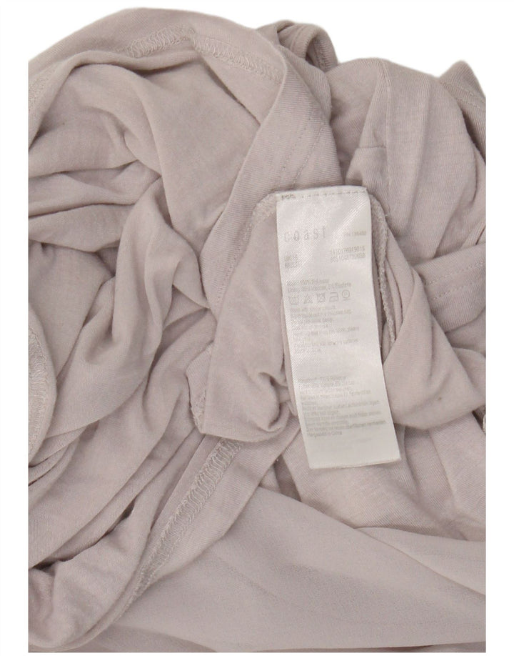 Coast Asymmetrisches Blusenoberteil für Damen, UK 44, Größe L, grau, geblümt, Polyester