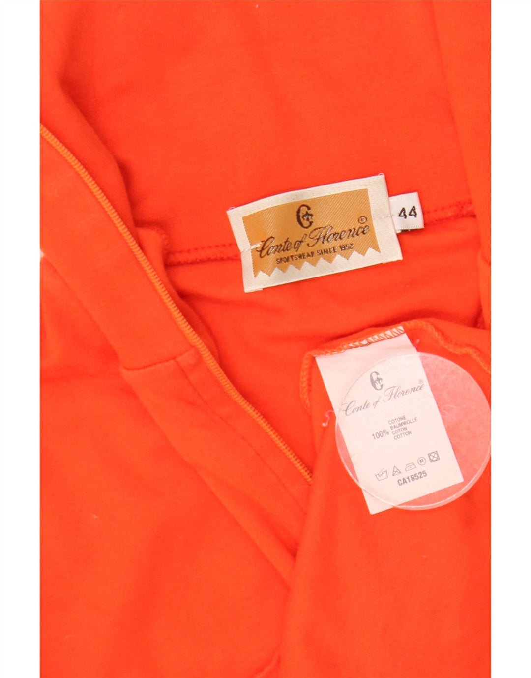 Conte of Florence Damen-Oberteil mit Reißverschluss, langärmlig, Größe 44, mittelorange