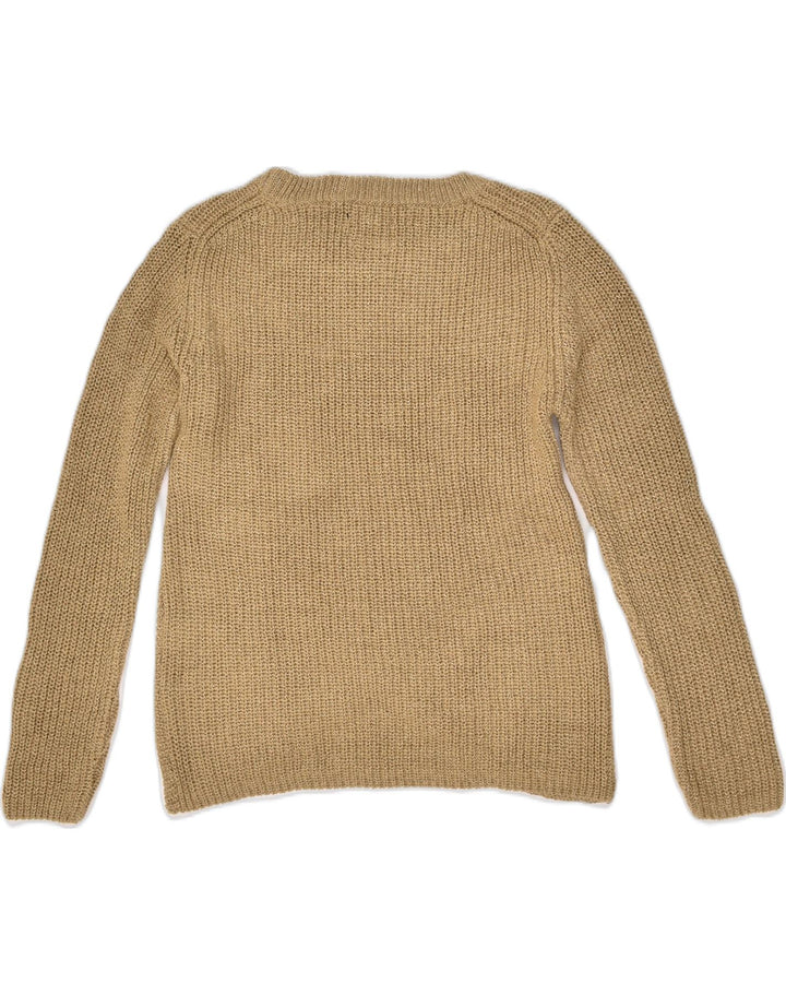 MASSIMO DUTTI Womens Crew Neck Jumper Sweater UK 8 Small  Beige Acrylic | Vintage Massimo Dutti | Thrift | Second-Hand Massimo Dutti | Used Clothing | Messina Hembry 