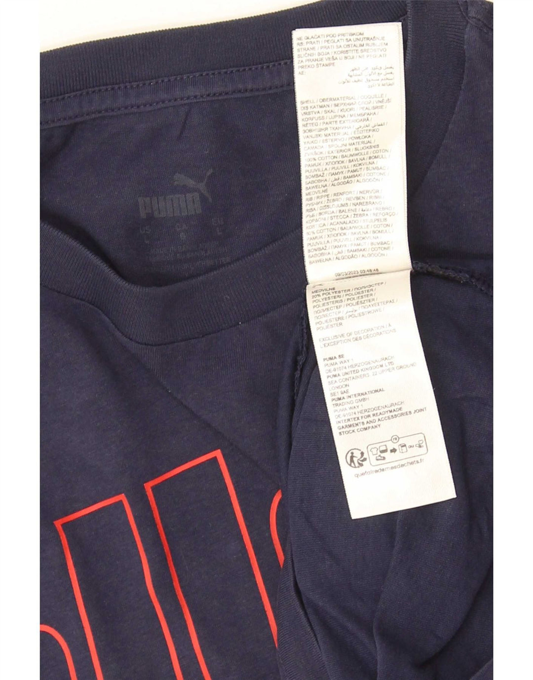 Puma Herren-T-Shirt mit Grafik, groß, marineblau, Baumwolle