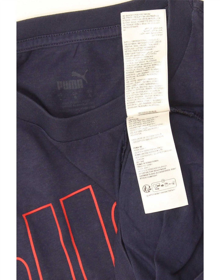 Puma Herren-T-Shirt mit Grafik, groß, marineblau, Baumwolle