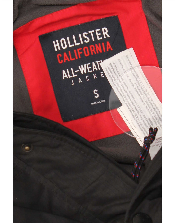 Hollister Herren-Windbreaker-Jacke, UK 36, Small, Schwarz, Polyester