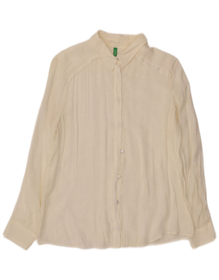 Benetton Damen-Hemd UK 18 XL Weiß