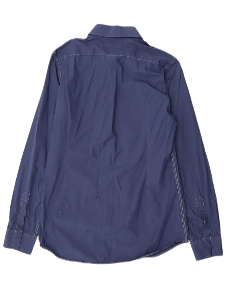 Dolce & Gabbana Herrenhemd Größe 15 1/2 39 Mittelblaue Baumwolle
