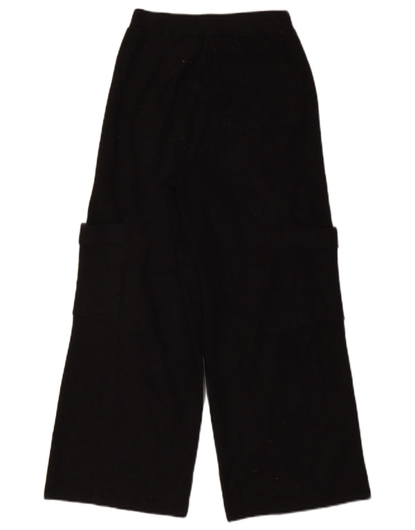 Zara Strick-Cargohose für Mädchen mit weitem Bein, 13–14 Jahre, W24 L24, schwarze Viskose