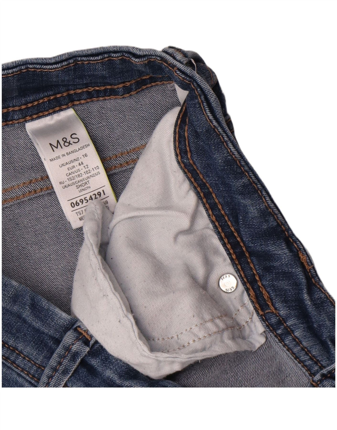 Marks & Spencer Damen Bootcut-Jeans W32 L26 Blaue Baumwolle