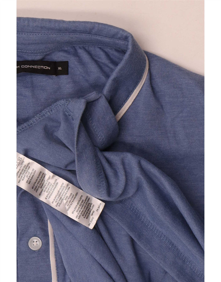French Connection Herren-Poloshirt XL, blaue Baumwolle