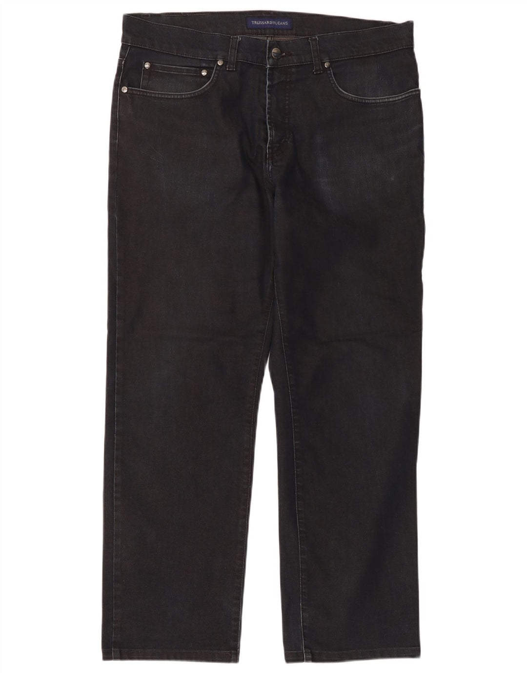 Trussardi Herren Straight Jeans W38 L29 Marineblaue Baumwolle