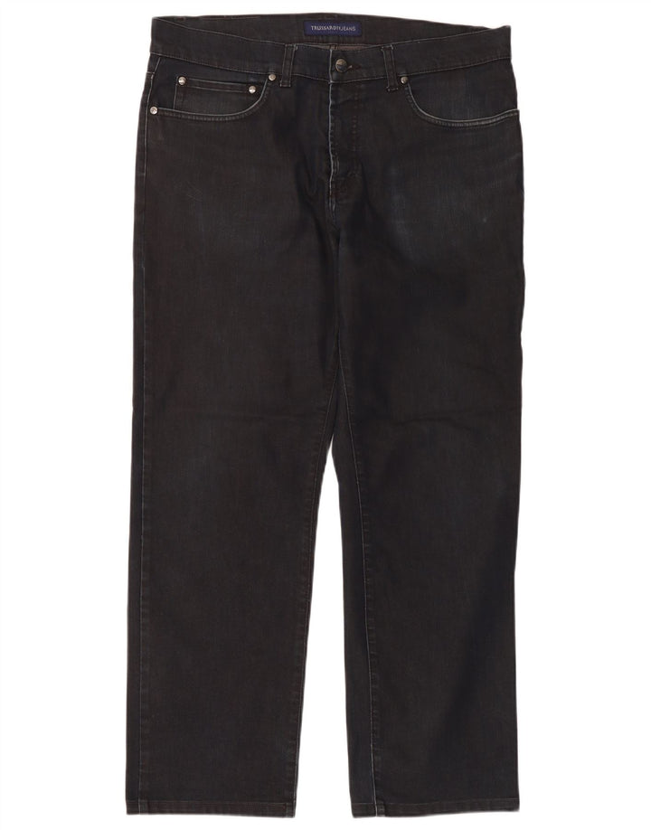 Trussardi Herren Straight Jeans W38 L29 Marineblaue Baumwolle