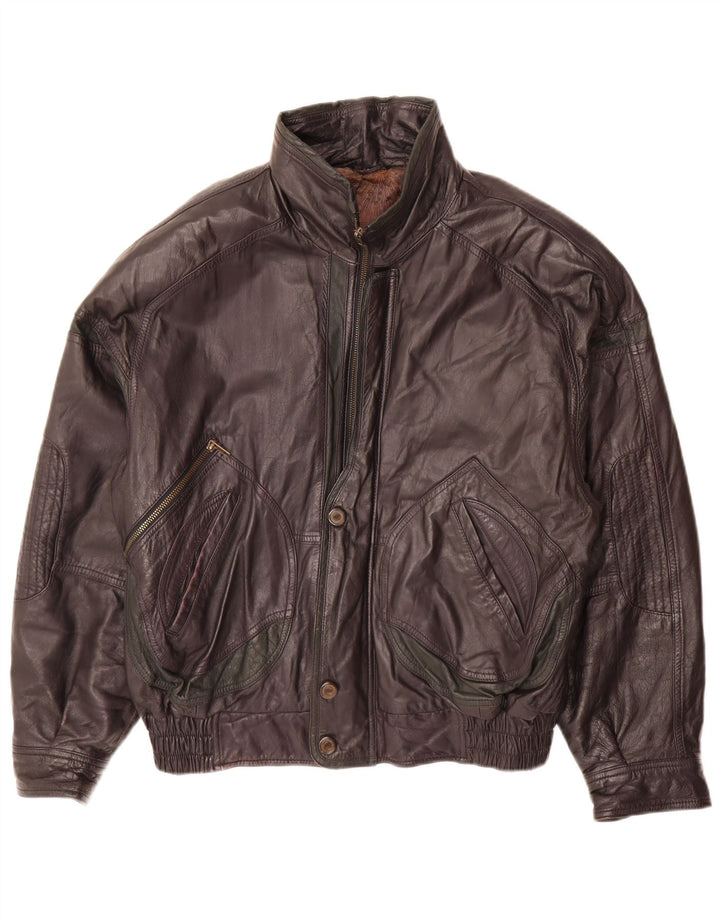 Vintage Herren Lederjacke UK 38 Mittelschwarzes Leder